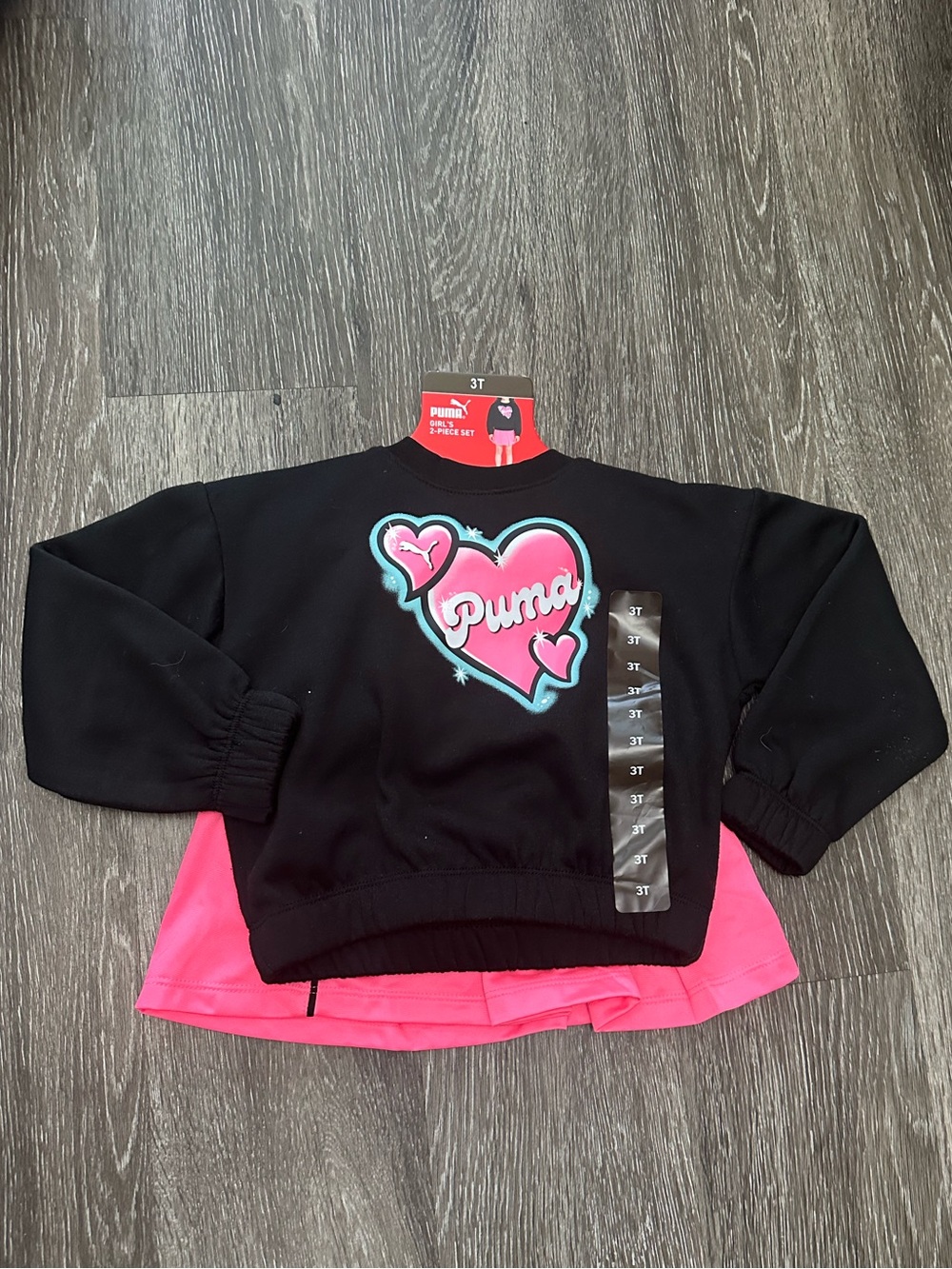 Puma Girls 2 Piece Set 3T Skort Sweatshirt NWT